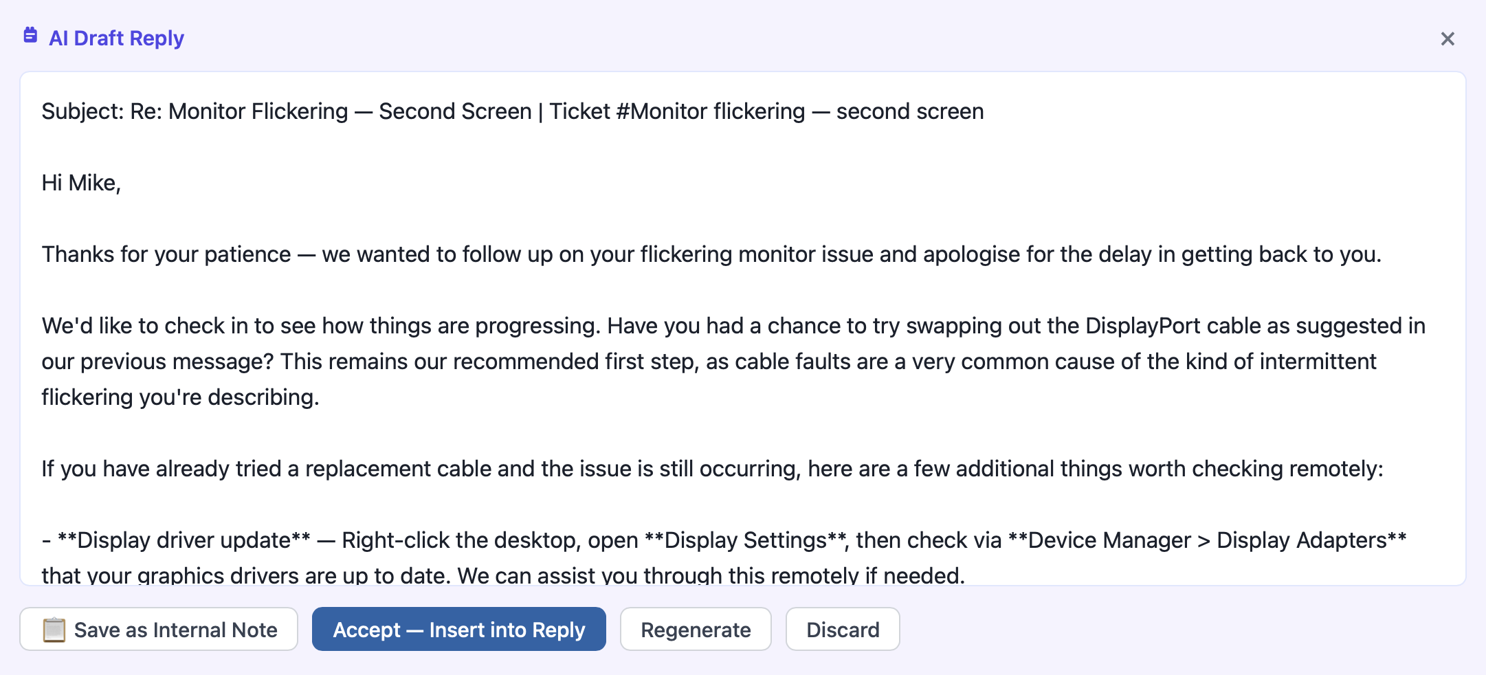 AI draft reply